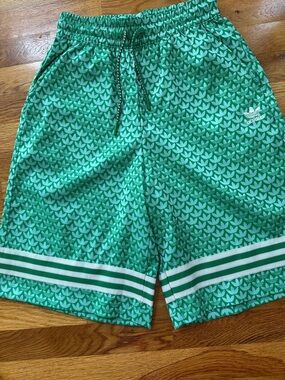 adidas Green Patterned Trefoil Shorts
